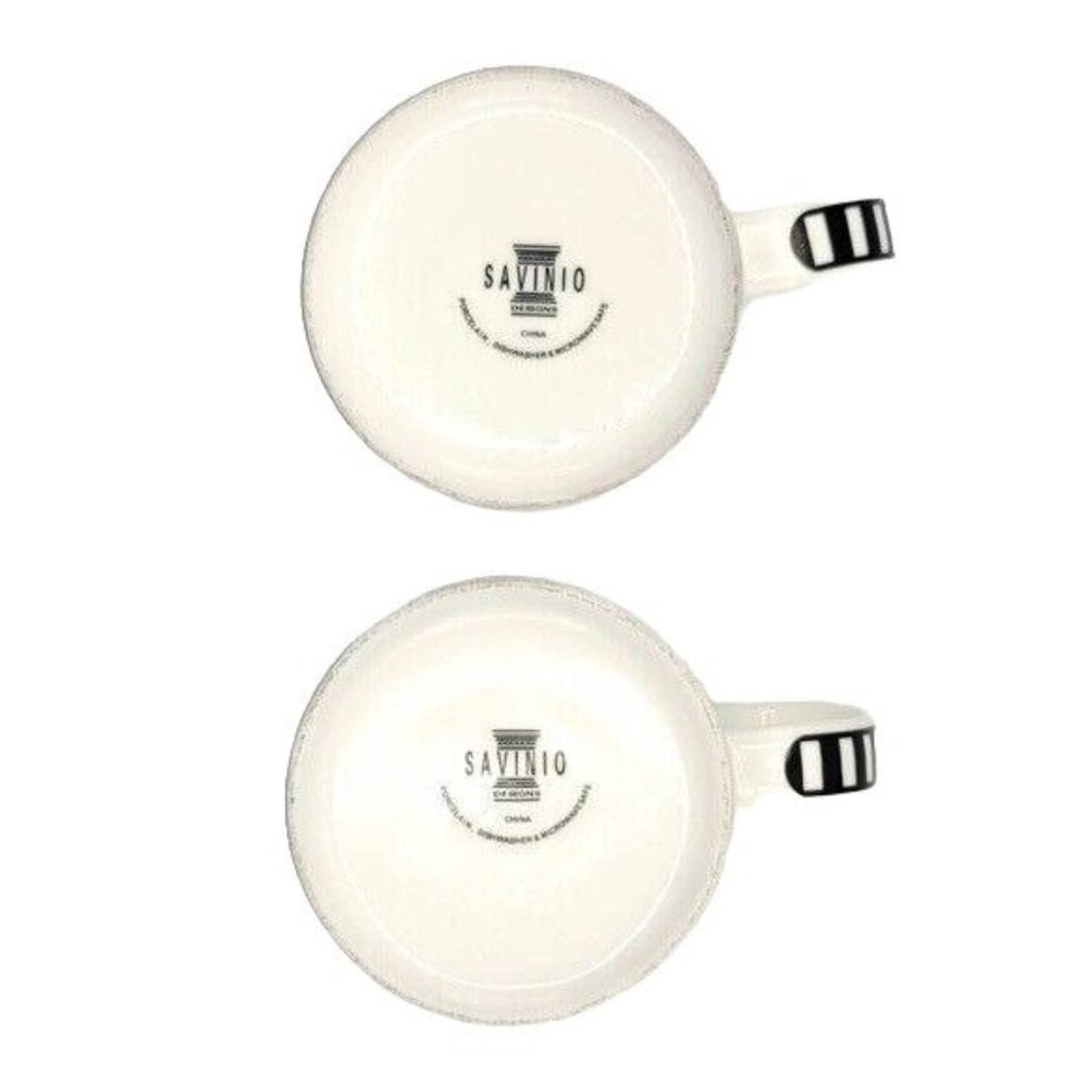 Savinio Designs Fifi Poodles Dogs 2 Mug Set 4" Live To Shop Shop To Live Purse - Picture 9 of 11